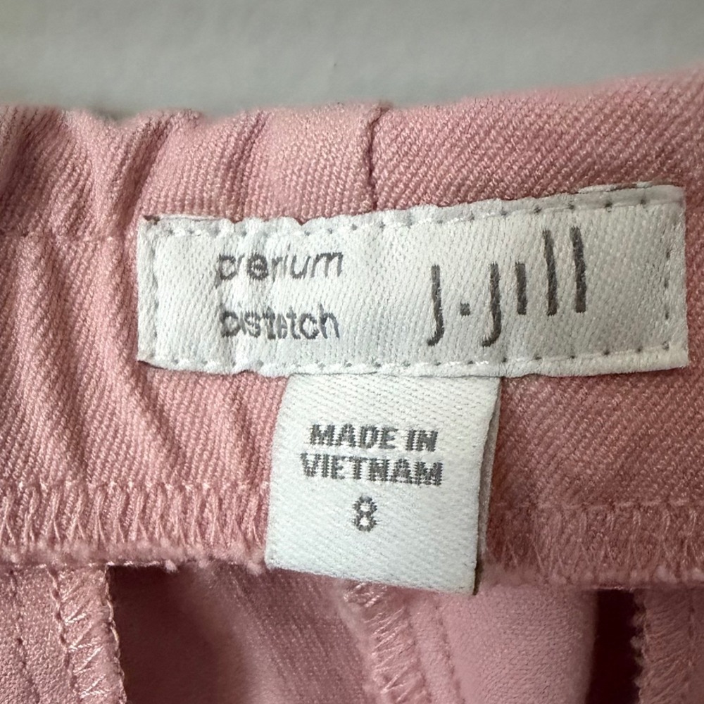 J. Jill Women Sz 8 Pink Preppy Premium Bi-Stretch Cuffed Ankle Pull on Pants - Picture 3 of 6